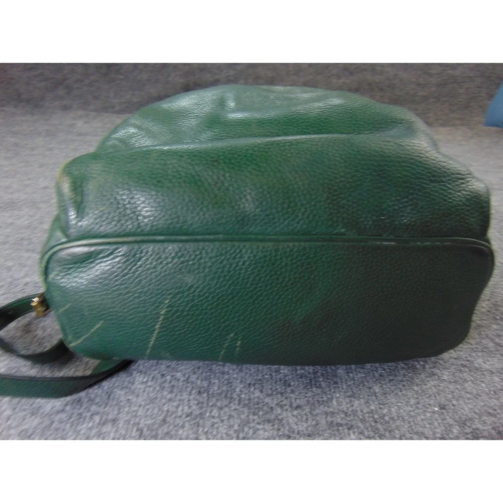 Michael Kors Abbey Backpack Green Pebbled Leather Gold Hardware Medium Zip Bag
